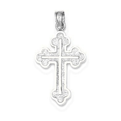 Budded Cross Pendant - Silver/Stainless