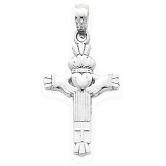Claddagh Cross Charm - Silver/Stainless