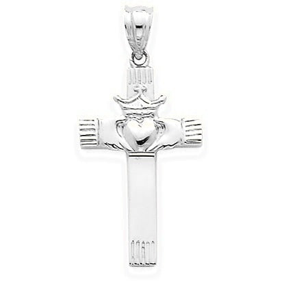 Claddagh Cross Pendant - Silver/Stainless