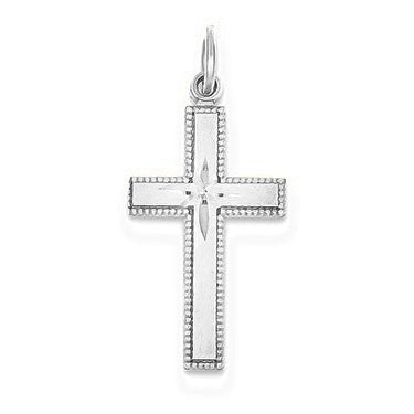 Diamond-cut Cross Pendant - Silver/Stainless