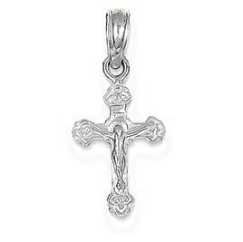 Diamond-cut Crucifix Pendant - Silver/Stainless