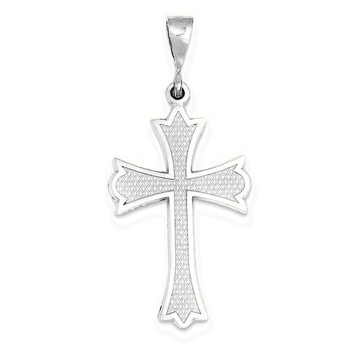 Fleur De Lis Cross Pendant - Silver/Stainless