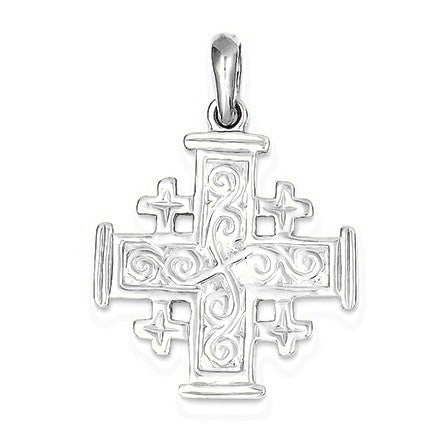 Jerusalem Cross Pendant - Silver/Stainless