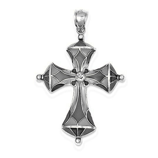 Multi Color Acrylic Cross Pendant - Silver/Stainless