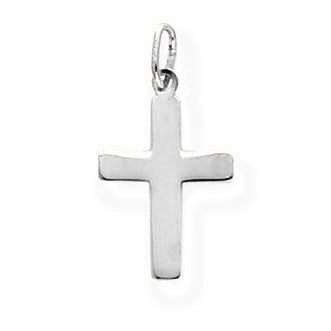 Polished Cross Charm - Silver/Stainless