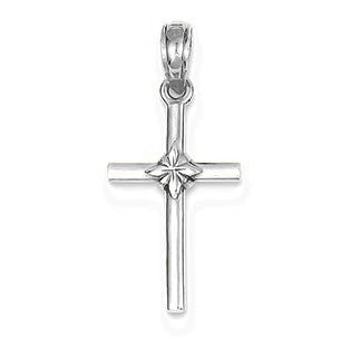 Polished Cross Charm - Silver/Stainless