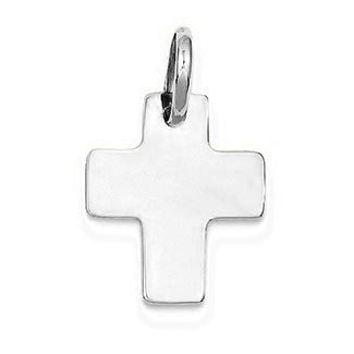 Polished Cross Charm - Silver/Stainless