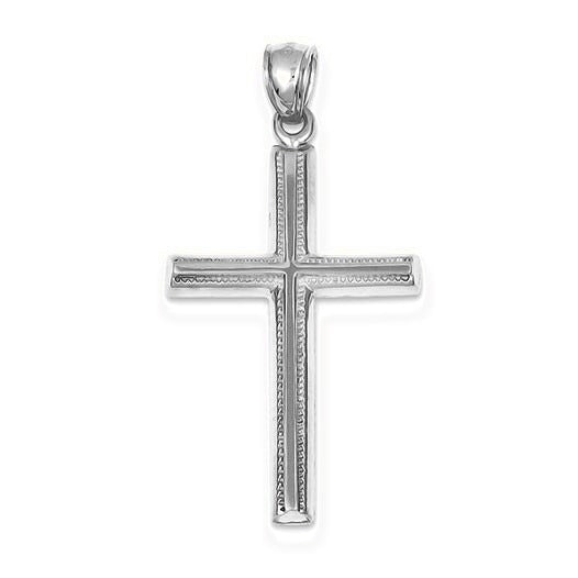Polished Cross Pendant - Silver/Stainless