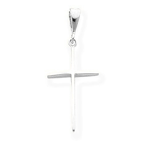 Polished Cross Pendant - Silver/Stainless