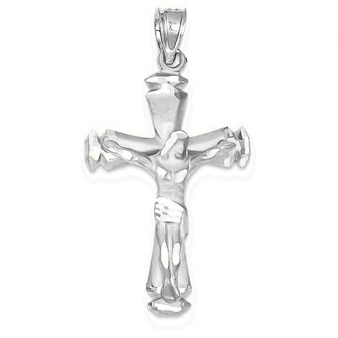 Polished Crucifix Pendant - Silver/Stainless
