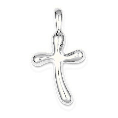 Polished Freeform Cross Pendant - Silver/Stainless