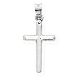 Polished Hollow Cross Pendant - Silver/Stainless