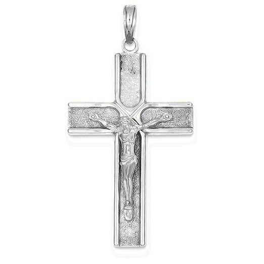Satin Finish Crucifix Pendant - Silver/Stainless