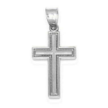 Small Satin Cross Pendant - Silver/Stainless