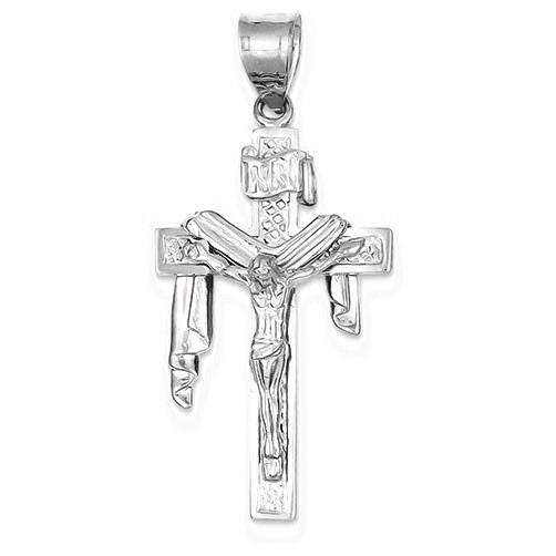 Tri-color Crucifix Pendant - Silver/Stainless