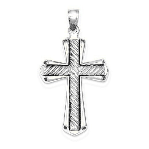 Twisted Cross Pendant - Silver/Stainless