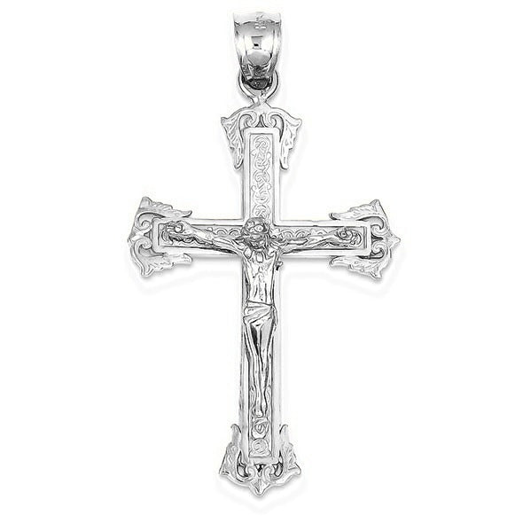 Diamond-cut Crucifix Pendant - Silver/Stainless