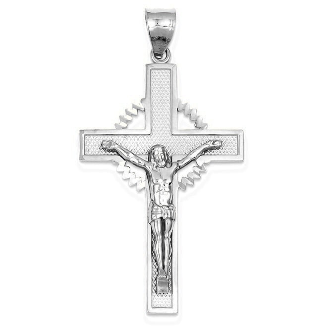 Diamond-cut Crucifix Pendant - Silver/Stainless