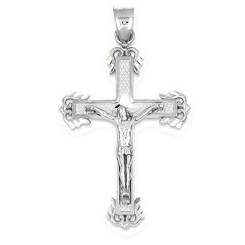 Diamond-cut Crucifix Pendant - Silver/Stainless