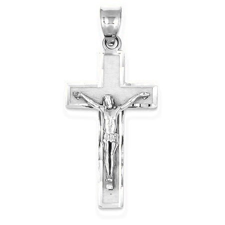 Diamond-cut Crucifix Pendant - Silver/Stainless