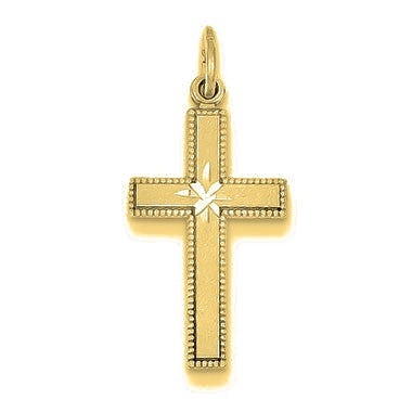 Diamond-cut Cross Pendant - Gold