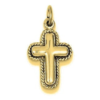 Polished Cross Charm - Gold