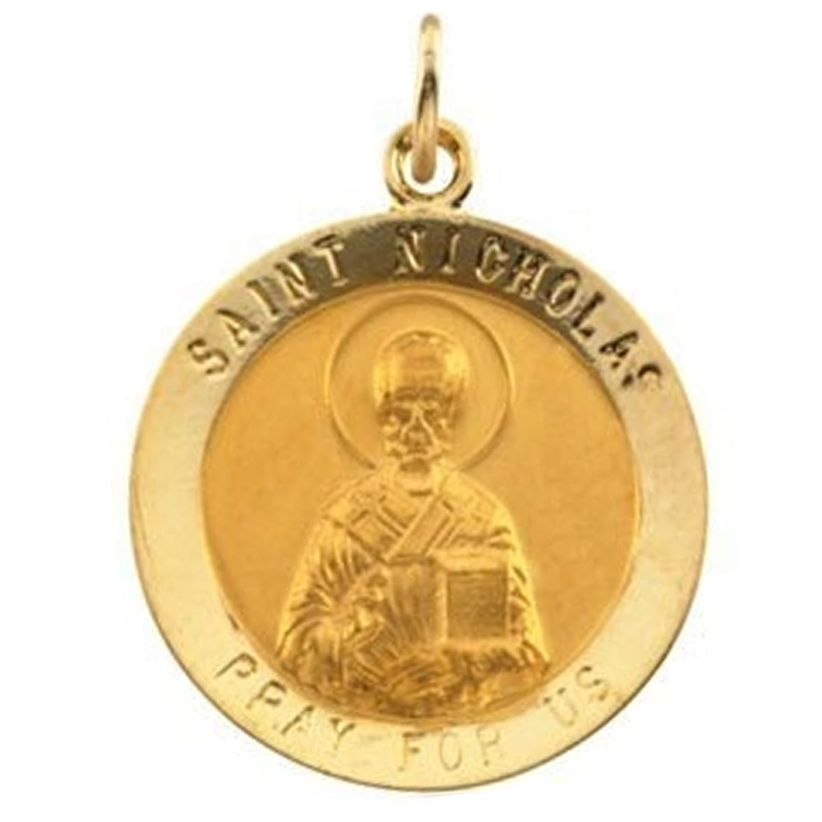 14K Gold Saint Nicholas Religious Medal