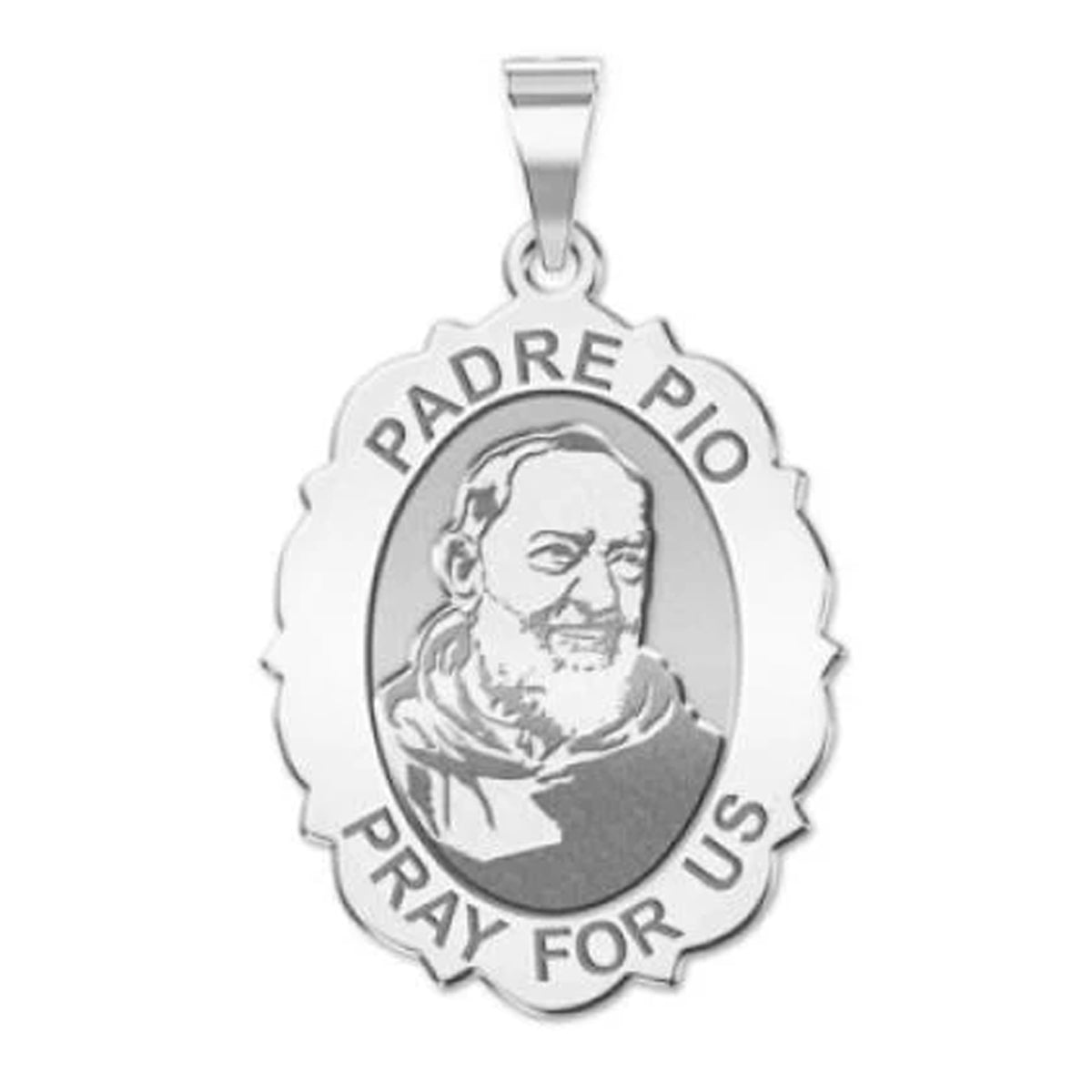 Padre Pio - Scalloped OVAL