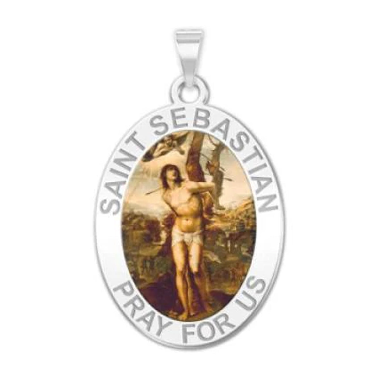 Saint Sebastian - Oval Medal "Color"