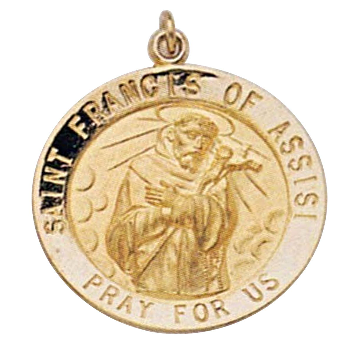 14K Gold Saint Francis of Assisi Religious Medal