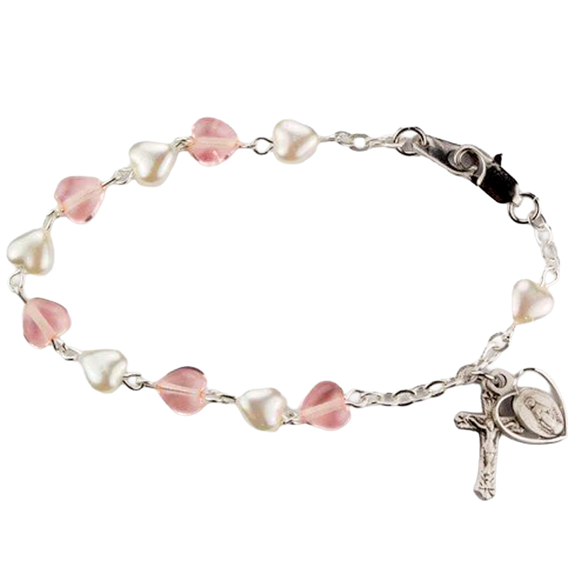 STERLING WHITE/PINK HEART FB