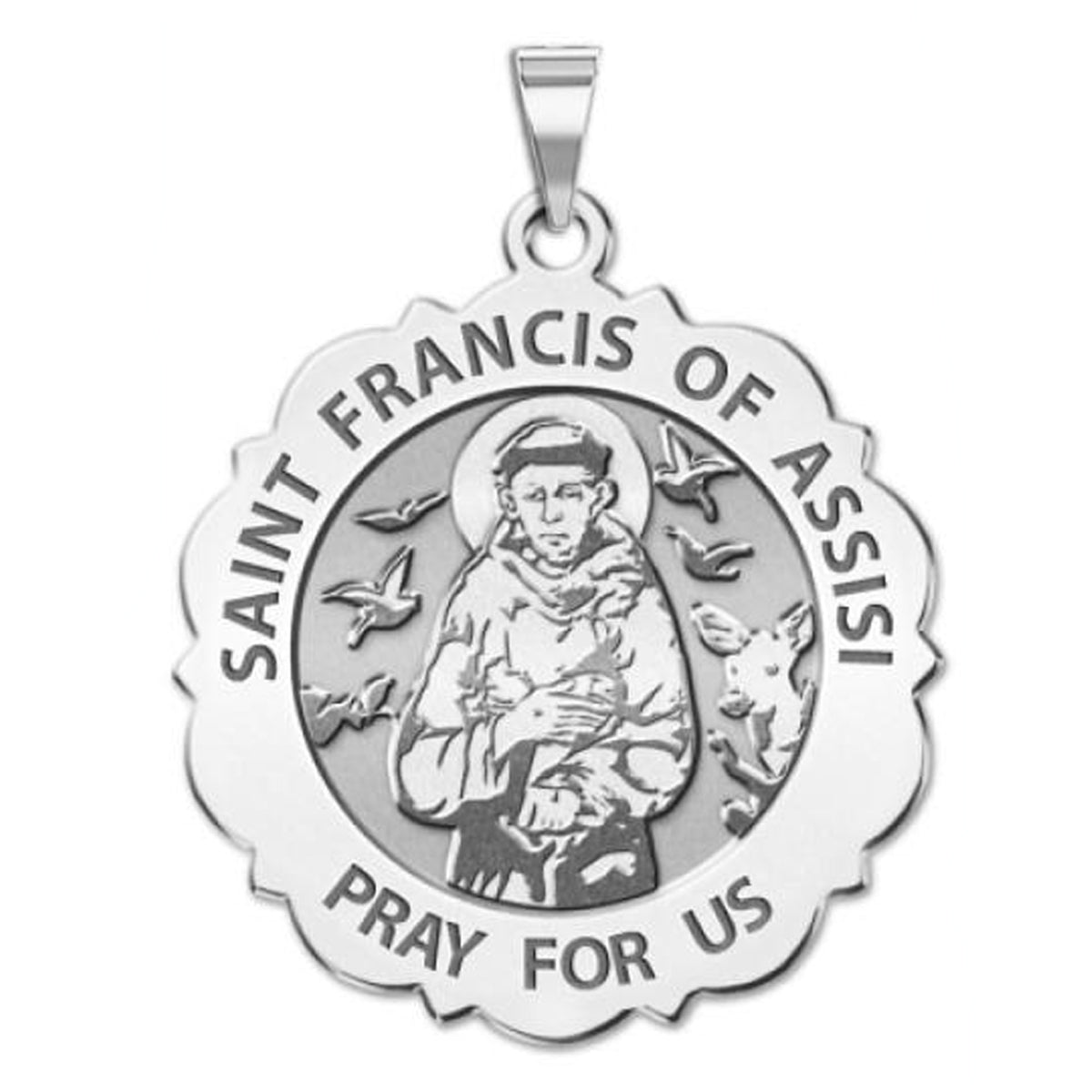 Saint Francis of Assisi Scalloped Medal