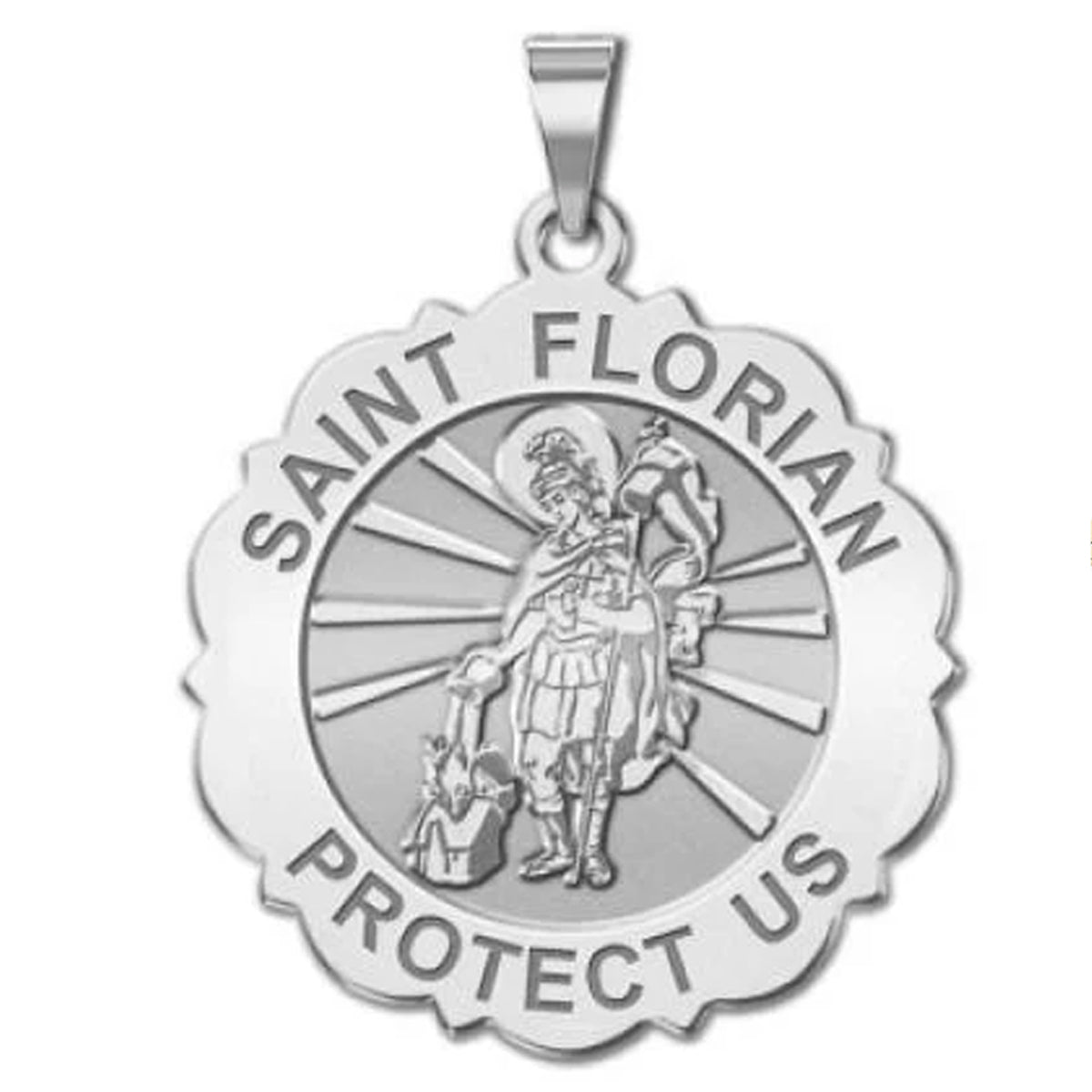 Saint Florian Scalloped Medal