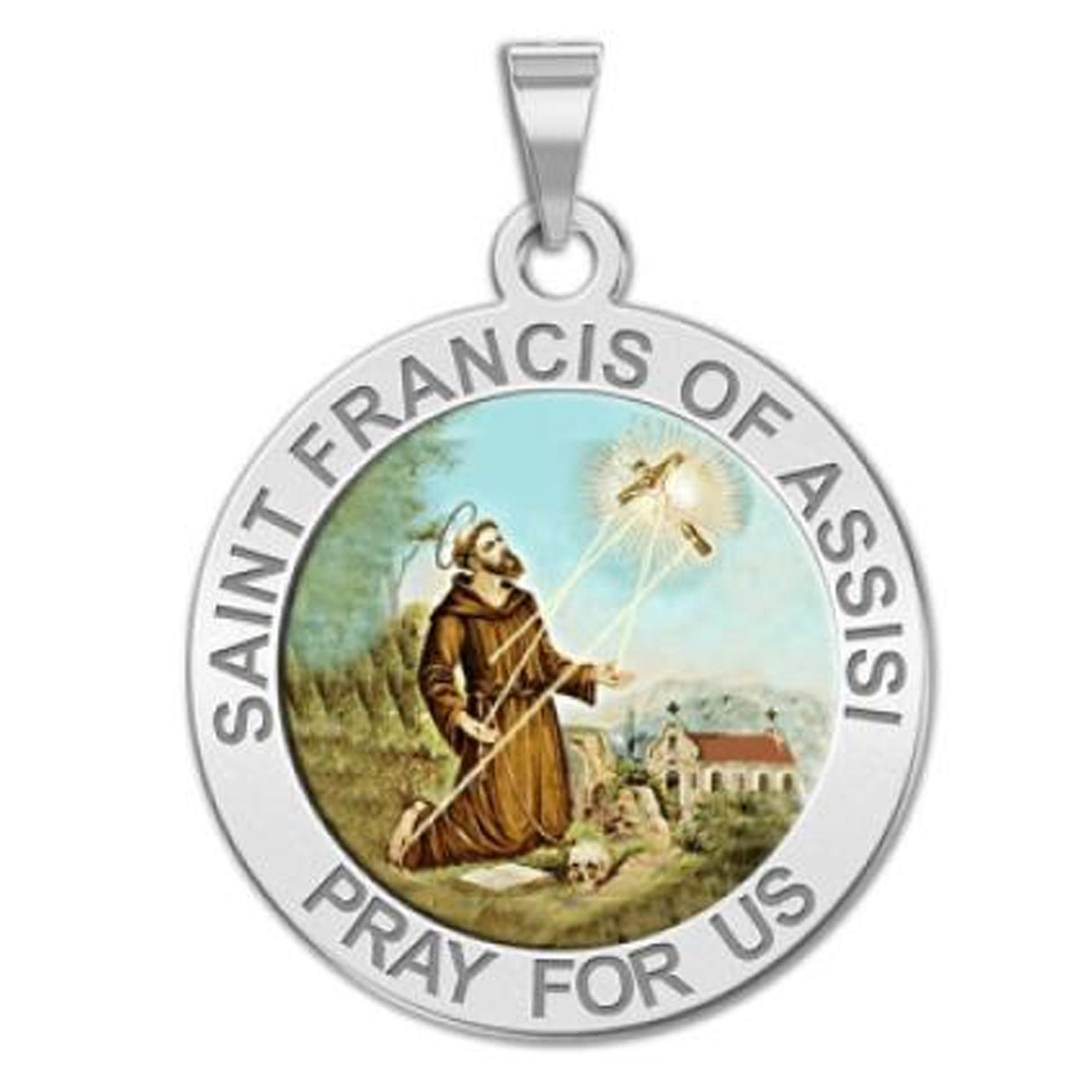 Saint Francis of Assisi Medal - receiving stigmata "Color"