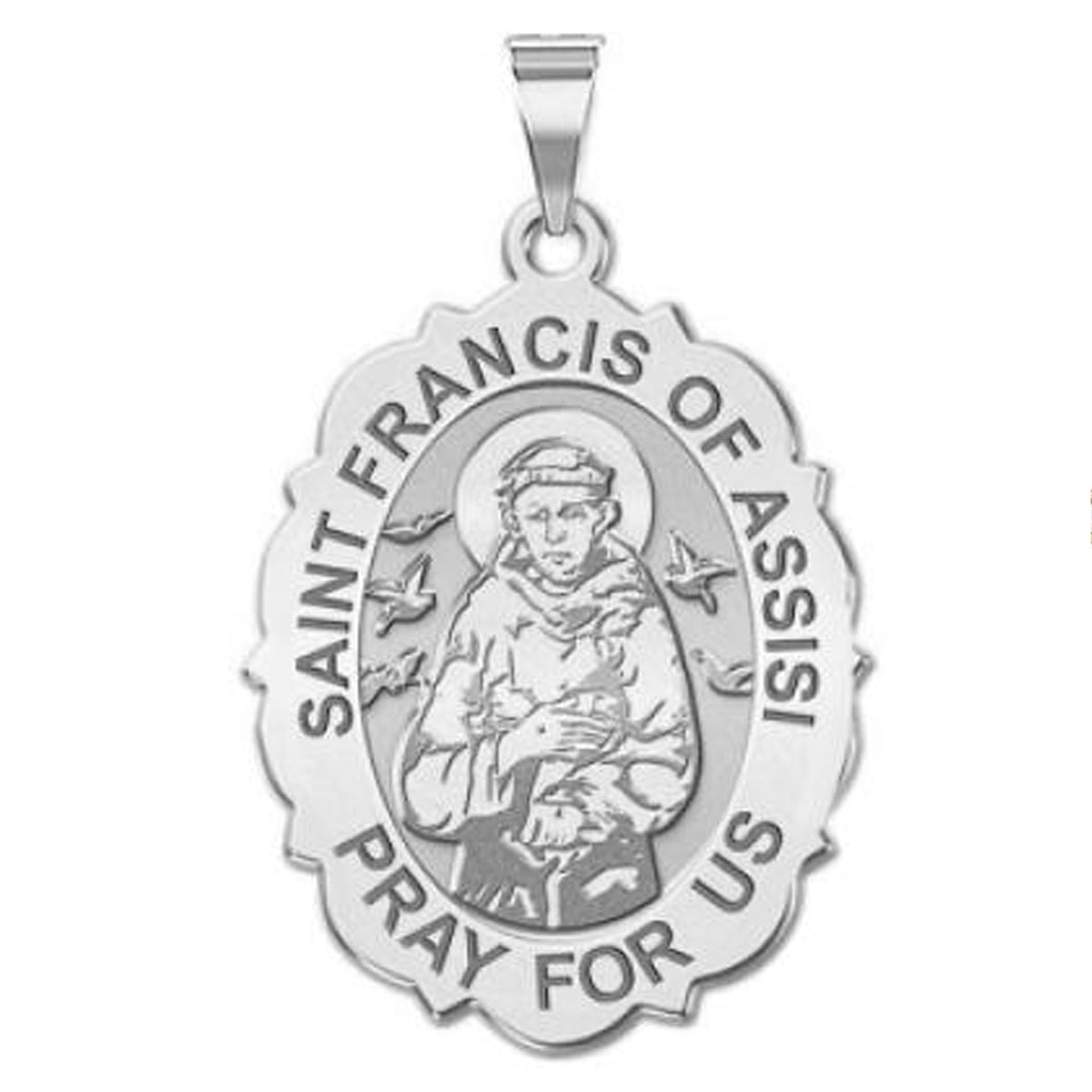 Saint Francis of Assisi Scalloped Medal