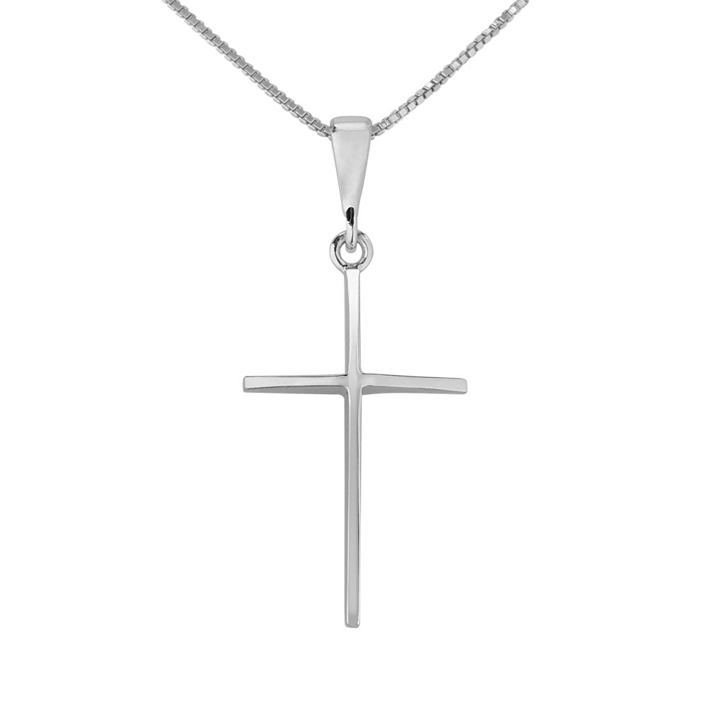 14k White Gold Cross Pendant