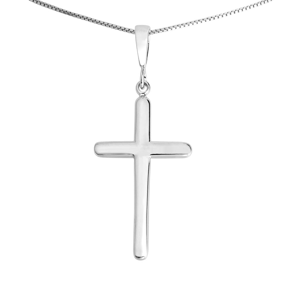 14k White Gold Cross Pendant