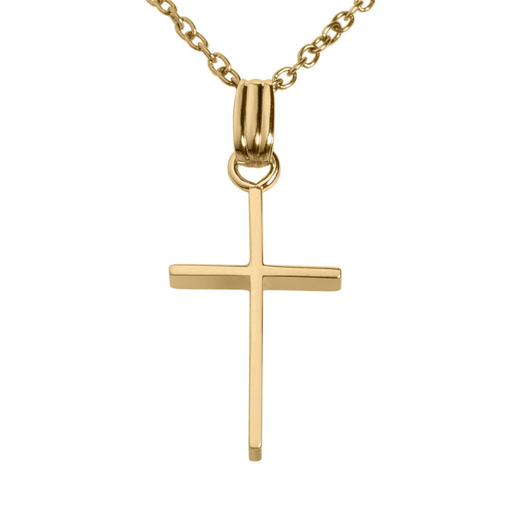 14K Yellow or White Gold Solid Narrow Cross Pendant