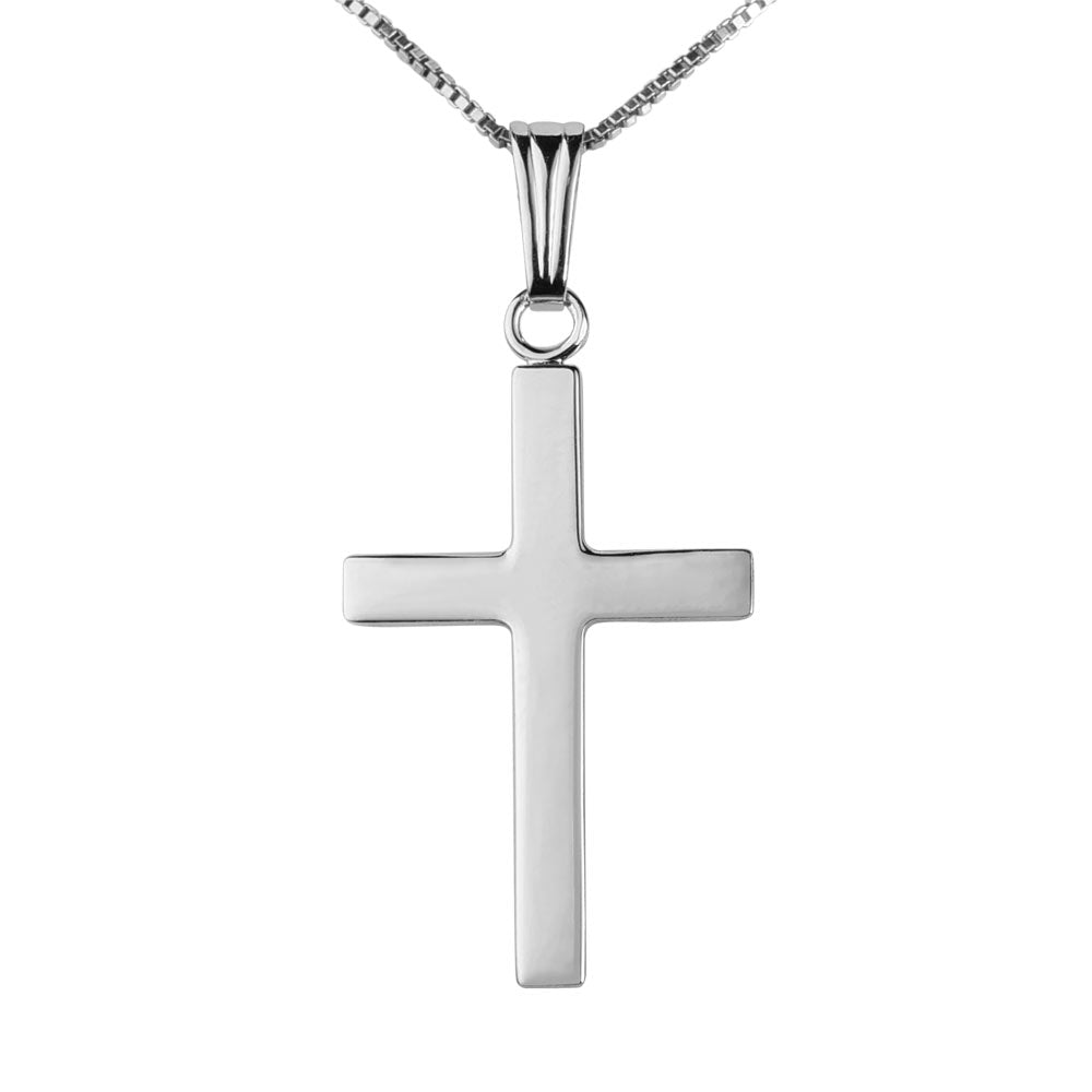 14K Yellow or White Gold Solid Cross Pendant