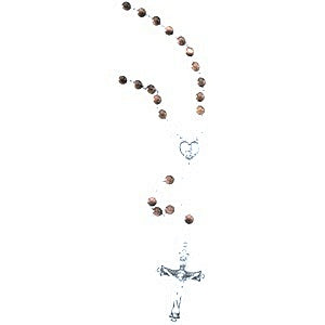 BROWN and GOLD STONE ROSARY - Silver
