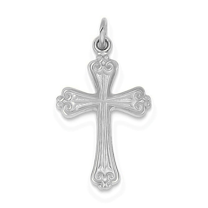 24k Gold -plated Cross Charm - Silver/Stainless