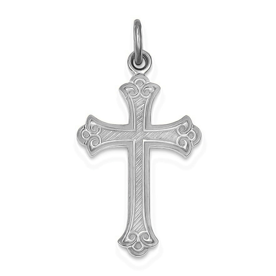 24k Gold -plated Cross Pendant - Silver/Stainless