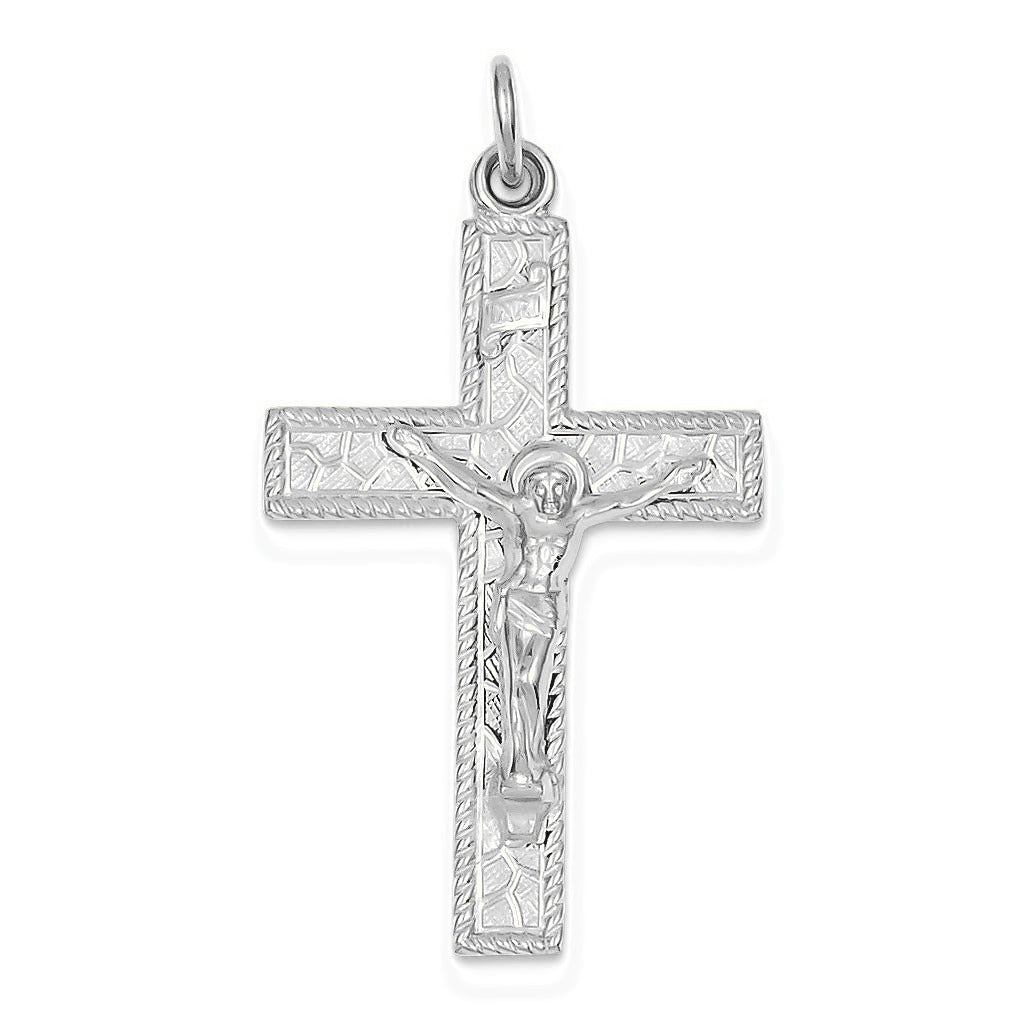24k Gold -plated INRI Crucifix Pendant - Silver/Stainless