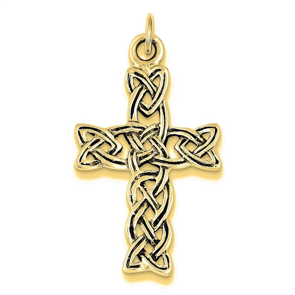 Antiqued Celtic Cross Pendant - Gold