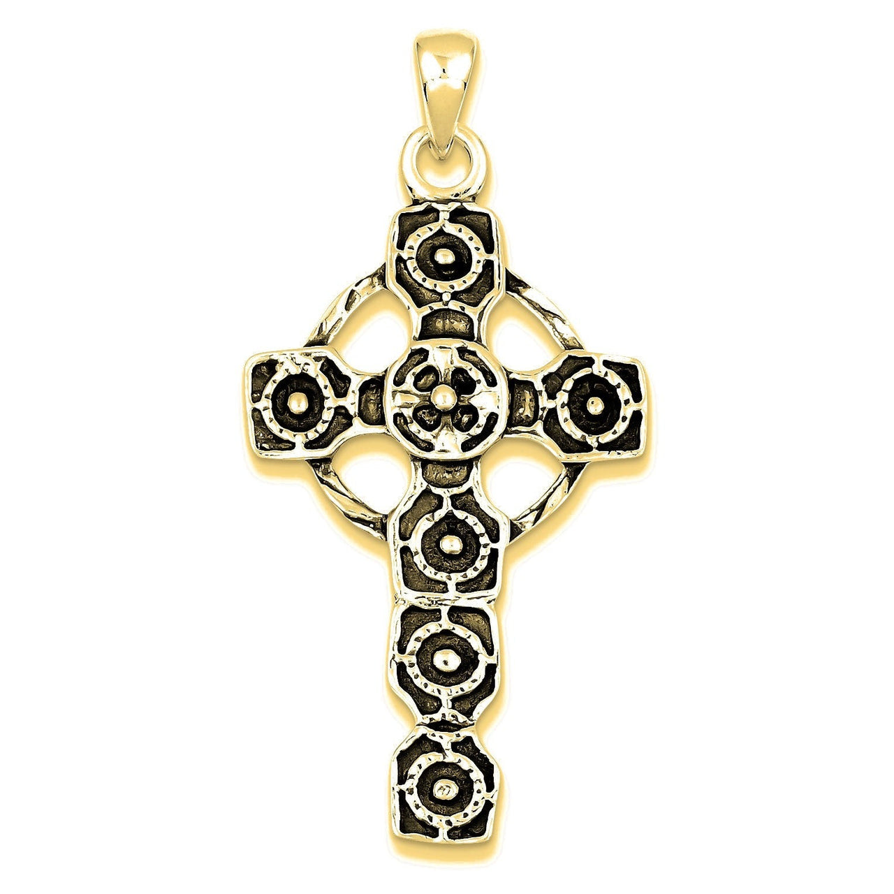 Antiqued Celtic Cross Pendant - Gold