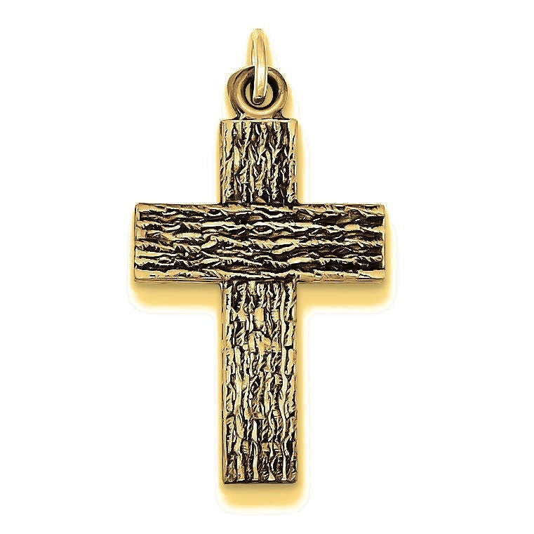 Antiqued Cross Charm - Gold