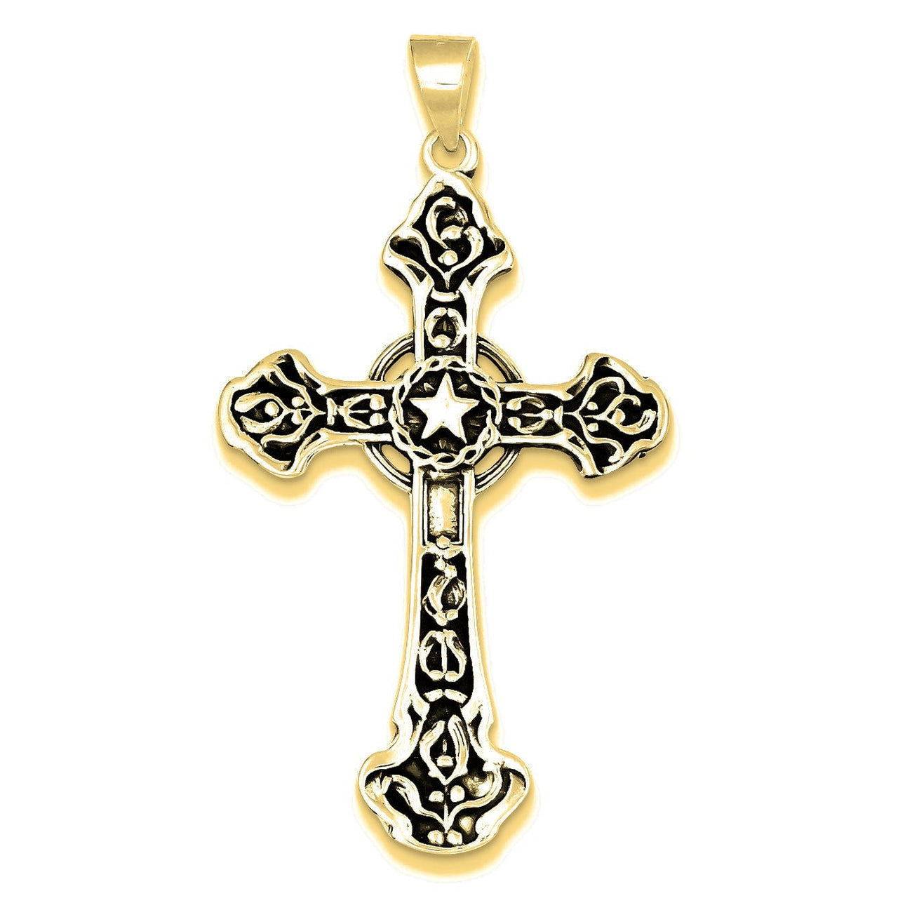 Antiqued Cross Pendant - Gold