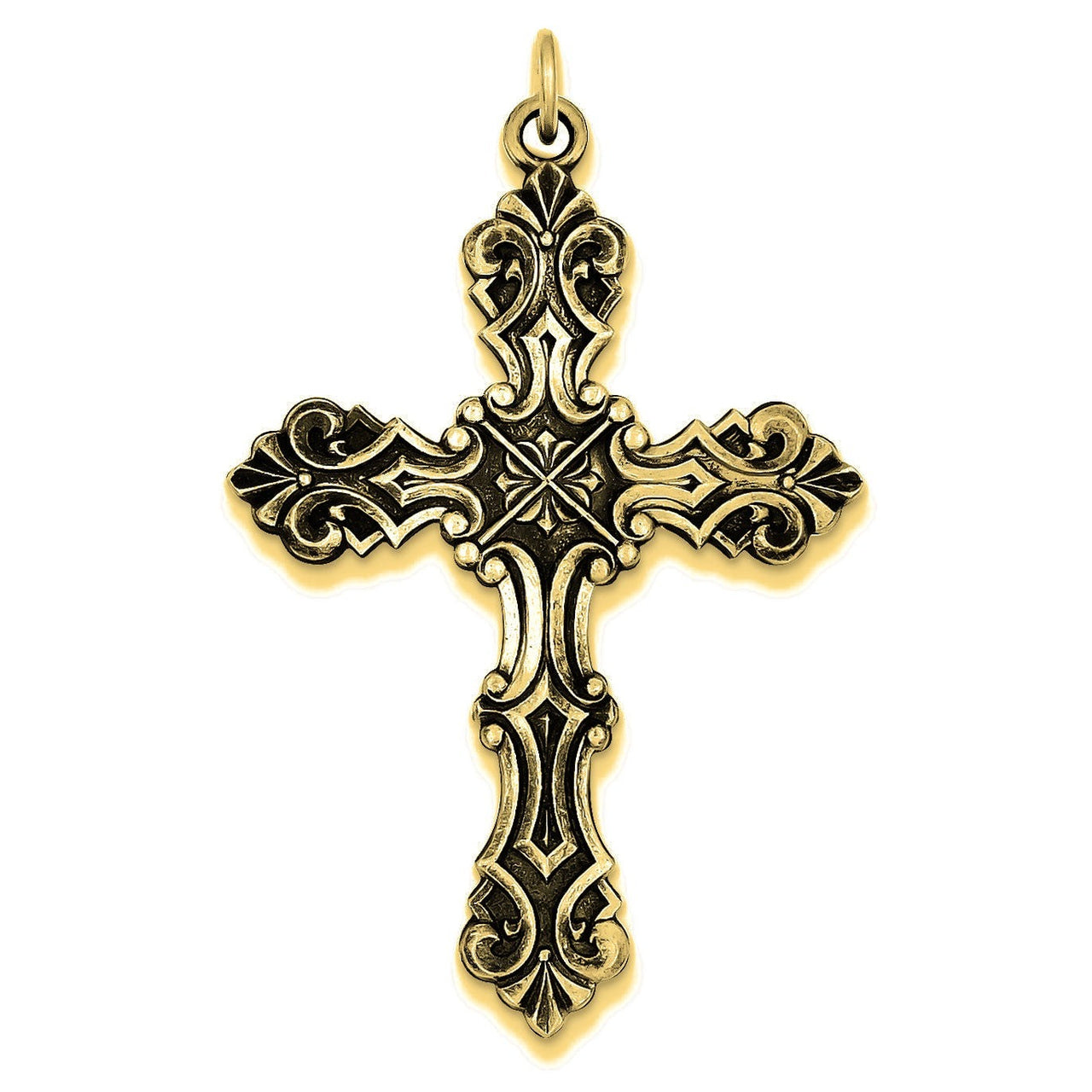 Antiqued Cross Pendant - Gold