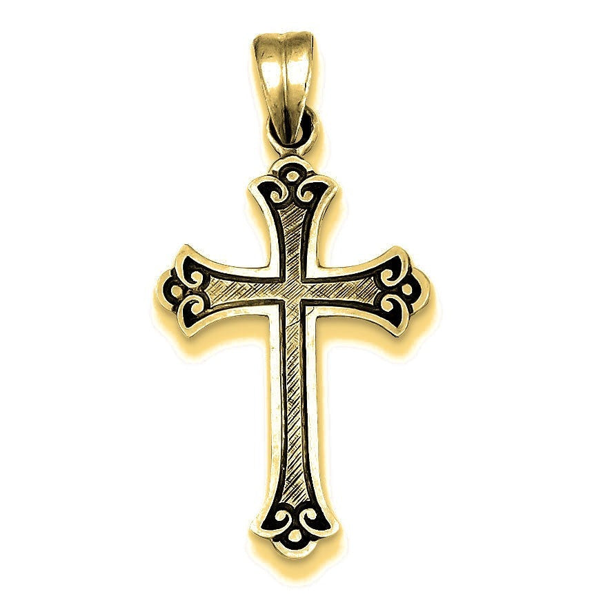 Antiqued Cross Pendant - Gold
