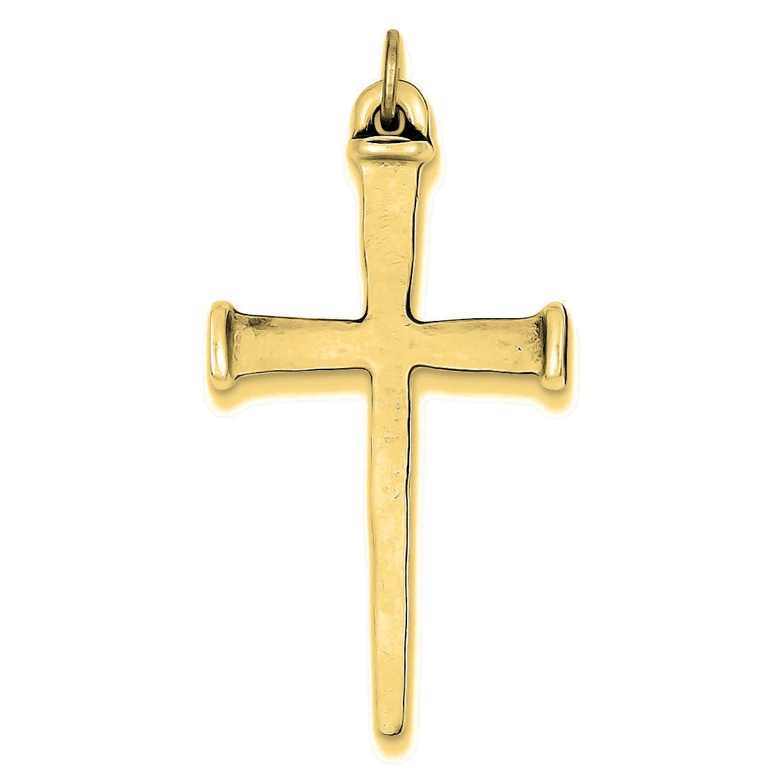 Antiqued Nail Cross Pendant - Gold